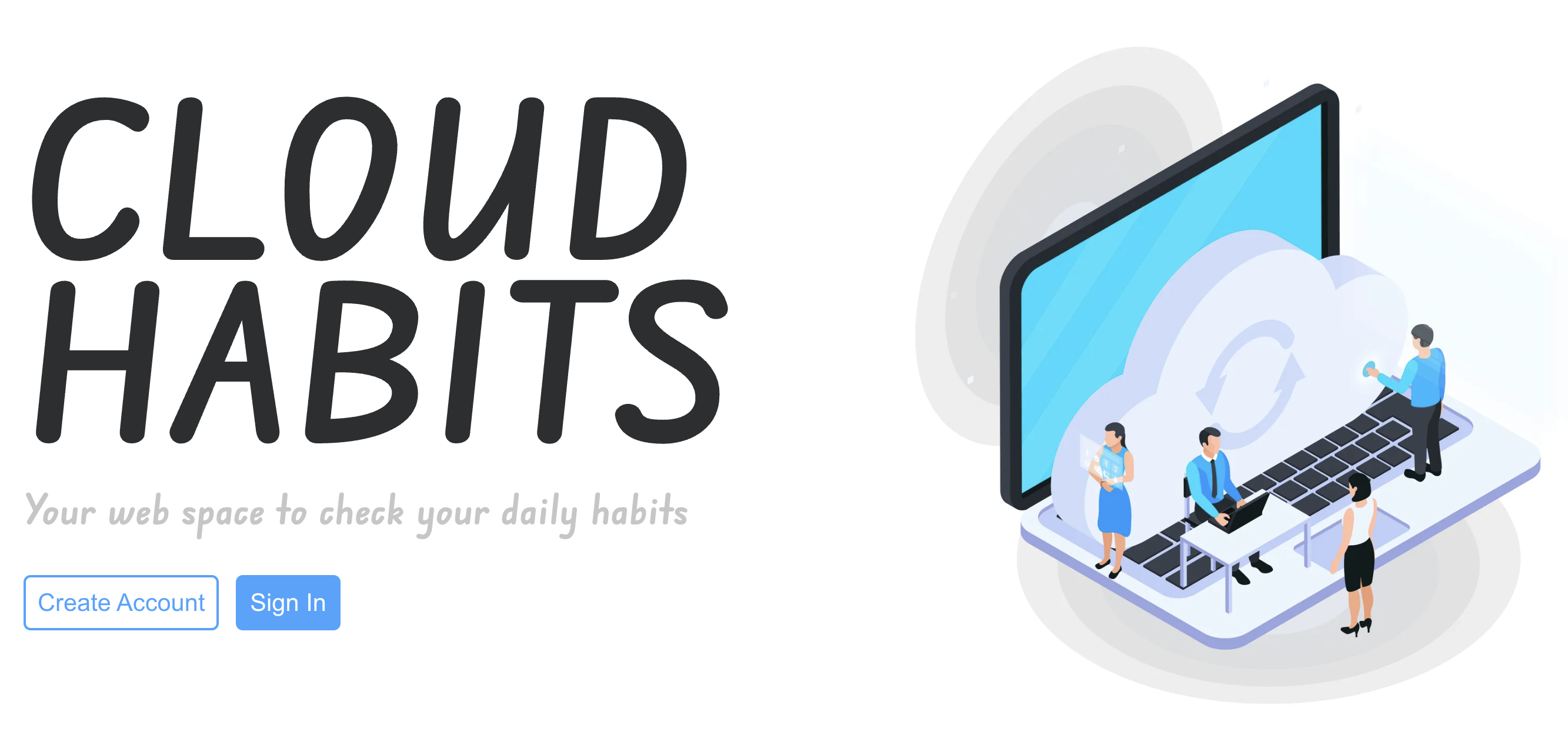 Cloud Habits Site Printscreen Homepage